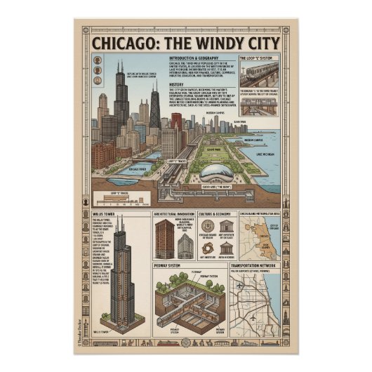 Chicago, USA Poster (Vorderseite)
