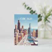 Chicago, USA Postkarte (Stehend Vorderseite)