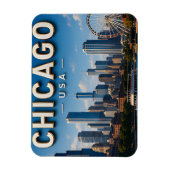 Chicago USA Skyline Reise Magnet (Vertikal)