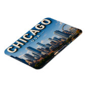 Chicago USA Skyline Reise Magnet (Linke Seite)