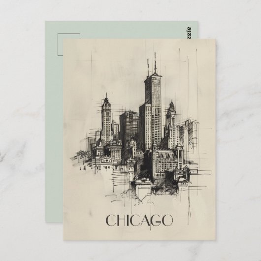 Chicago USA Travel Postkarte (Vorne/Hinten)