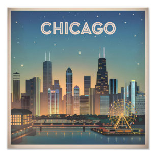 Chicago USA Vintag Fotodruck