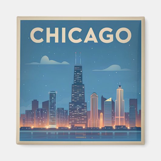 Chicago USA Vintag Magnet (Vorne)