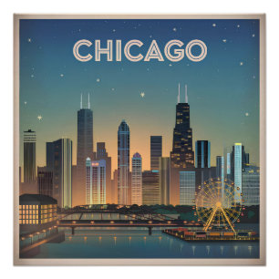 Chicago USA Vintag Poster