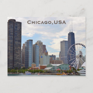 Chicago, USA Vintage Reise Tourismus Fügen Postkar Postkarte