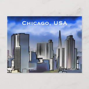 Chicago, USA Vintage Reise Tourismus Hinzufügen Postkarte