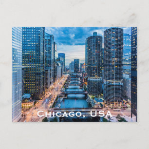 Chicago, USA Vintage Reise Tourismus Hinzufügen Postkarte