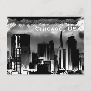 Chicago, USA Vintage Reise Tourismus Hinzufügen Postkarte
