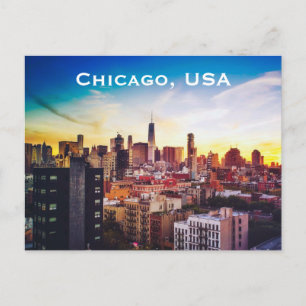 Chicago, USA Vintage Reise Tourismus Werbung Postkarte