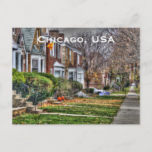 Chicago, USA Vintage Travel Tourism Add Postkarte