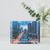 Chicago, USA Vintage Travel Tourism Add Postkarte (Stehend Vorderseite)