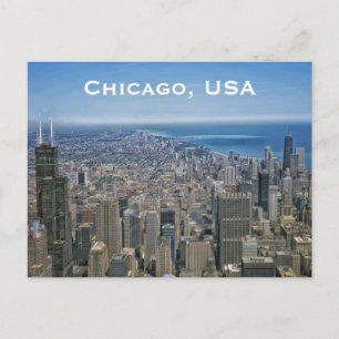Chicago, USA Vintage Travel Tourism Add Postkarte