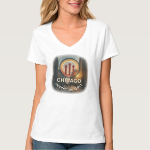 Chicago V-Neck T-Shirt   Feminine Grit