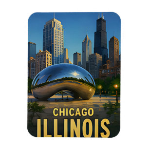 Chicago Vereinigte Staaten Amerikanische Stadt Erk Magnet