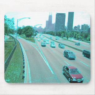Chicago Verkehr in farbiger Folie Mousepad