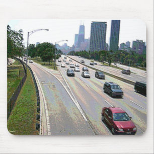 Chicago Verkehr in Sandstein Mousepad