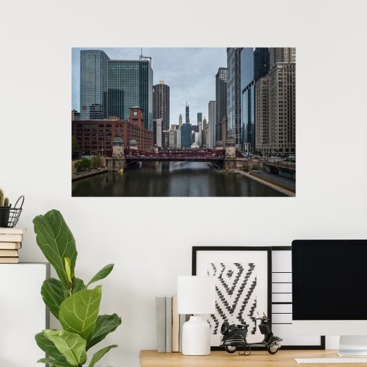 Chicago View, farbenfrohe Fotografie Poster (Heimbüro)
