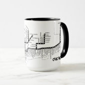CHICAGO VINTAG AUSGESETZTES CTA STOP MAP TRAG TASSE (VorderseiteRechts)