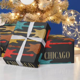 Chicago Vintag Guitars Festival Moon and Stars Geschenkpapier