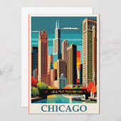 Chicago Vintag Illustration Dankeskarte (Vorne/Hinten)