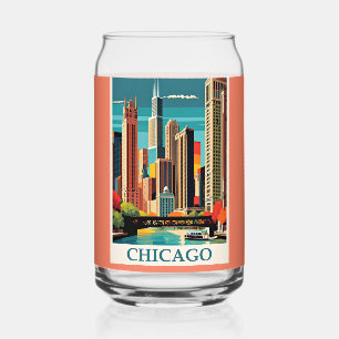 Chicago Vintag Illustration Dosenglas