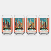 Chicago Vintag Illustration Dosenglas (Vorderseite)