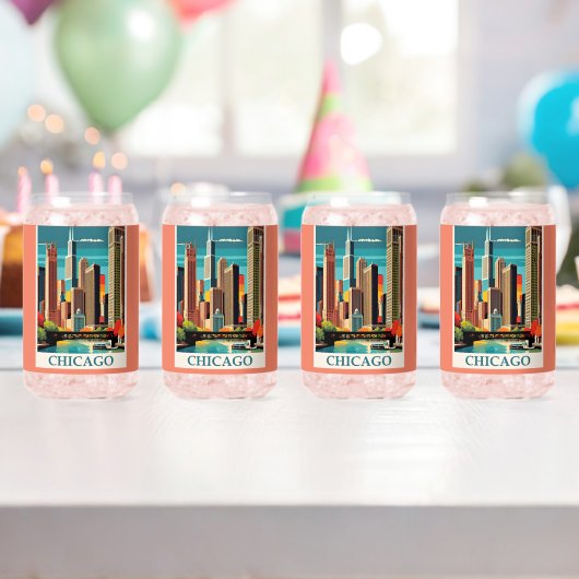 Chicago Vintag Illustration Dosenglas (Insitu (Geburtstag))