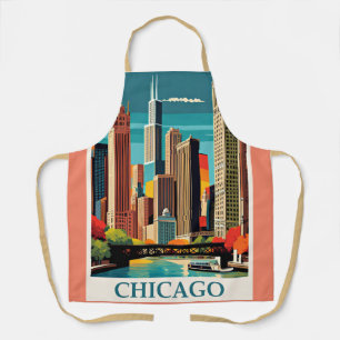 Chicago Vintag Illustration Schürze