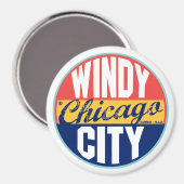 Chicago Vintag Label Magnet (Vorderseite/Rückseite)