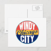Chicago Vintag Label Postkarte (Vorne/Hinten)