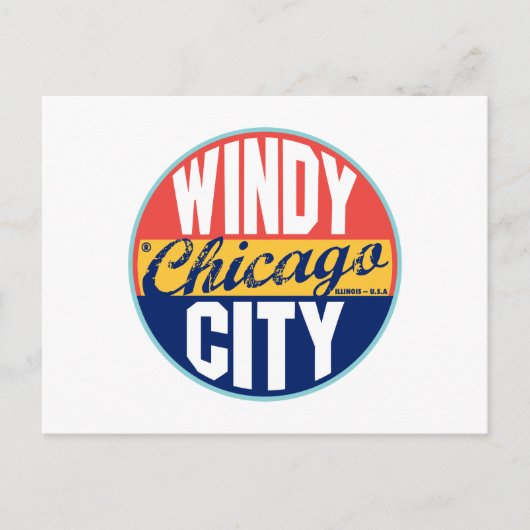 Chicago Vintag Label Postkarte (Vorderseite)