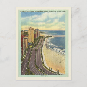 Chicago Vintag Oak St. Beach Shore Drive Postkarte