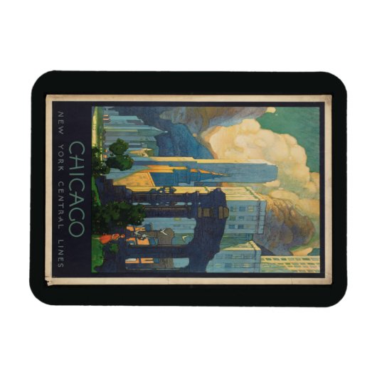 Chicago Vintag Reise Magnet (Horizontal)