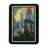 Chicago Vintag Reise Magnet (Vertikal)