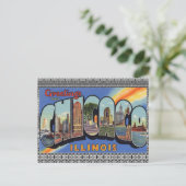 Chicago Vintag Style Travel Postcard Big City ! Postkarte (Stehend Vorderseite)