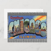 Chicago Vintag Style Travel Postcard Big City ! Postkarte (Vorne/Hinten)
