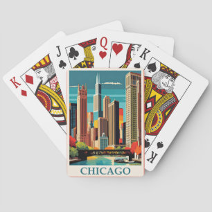 Chicago Vintage-Illustration Spielkarten