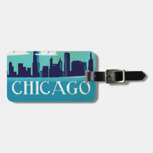 Chicago Vintage-Reiseposter Gepäckanhänger