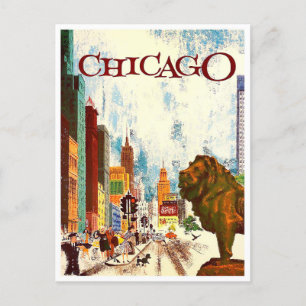 Chicago Vintage-Reisepostkarte Postkarte