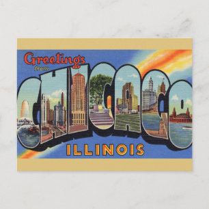 Chicago Vintage Travel Postcard Big City ! Postkarte