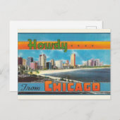 Chicago Vintage Travel Postcard Postkarte (Vorne/Hinten)