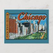 Chicago Vintage Travel Postcard Postkarte (Vorderseite)