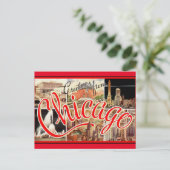 Chicago Vintage Travel Postcard Postkarte (Stehend Vorderseite)
