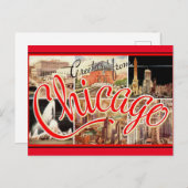 Chicago Vintage Travel Postcard Postkarte (Vorne/Hinten)