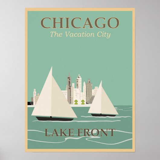 Chicago Vintage Travel Poster (Vorne)