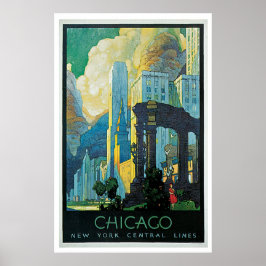 "Chicago" Vintage Travel Poster