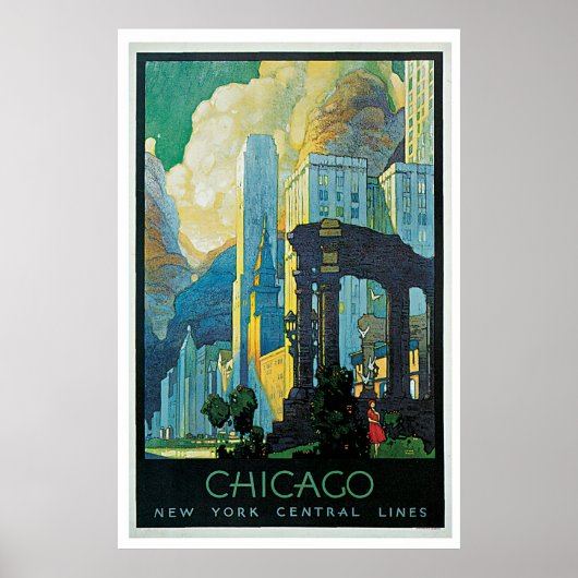 "Chicago" Vintage Travel Poster (Vorne)