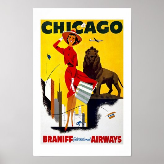 Chicago Vintage Travel Poster (Vorne)