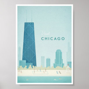 Chicago Vintage Travel Poster
