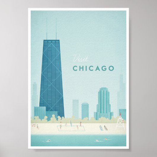 Chicago Vintage Travel Poster (Vorne)